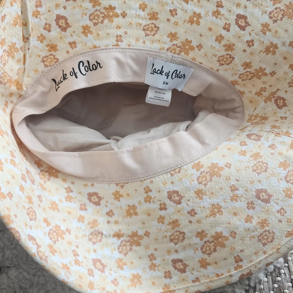 Lack Of Color Floral Sun Hat in Cream and Mustard
